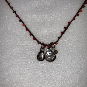 Brighton tiny red bead necklace with charms